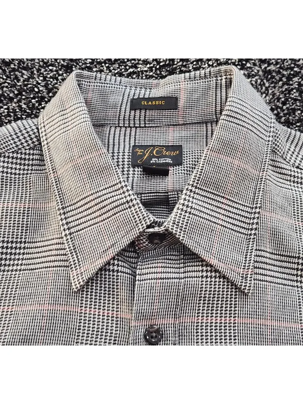J.Crew Sevn for J.Crew Men's Plaid Button Front Shirt Size L Cotton Cashmere